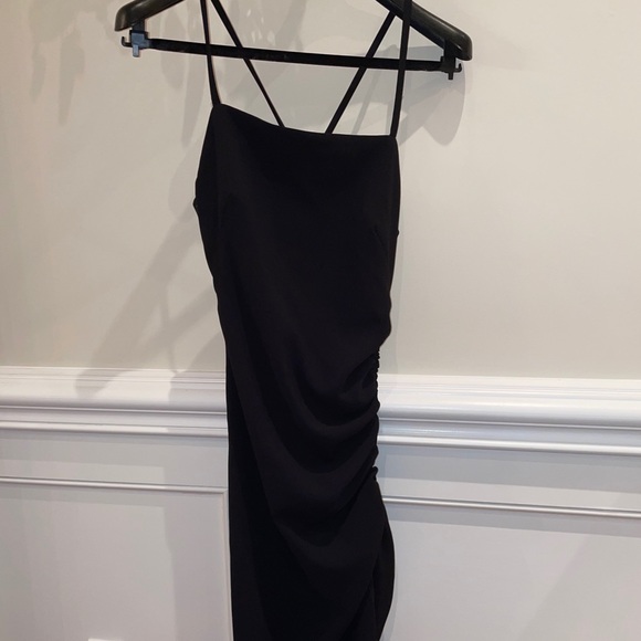 Limited edition black draped dress with side slit - Picture 6 of 7
